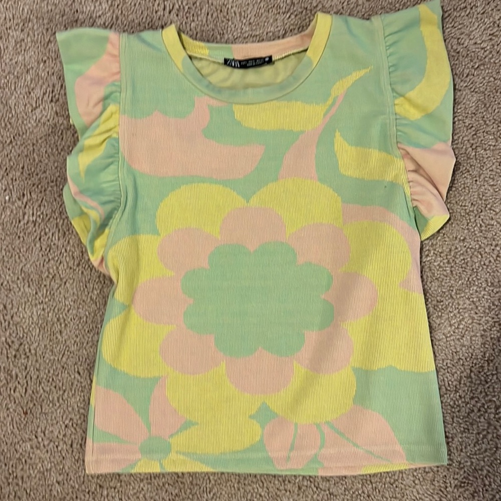 Zara Ruffle Tan Top